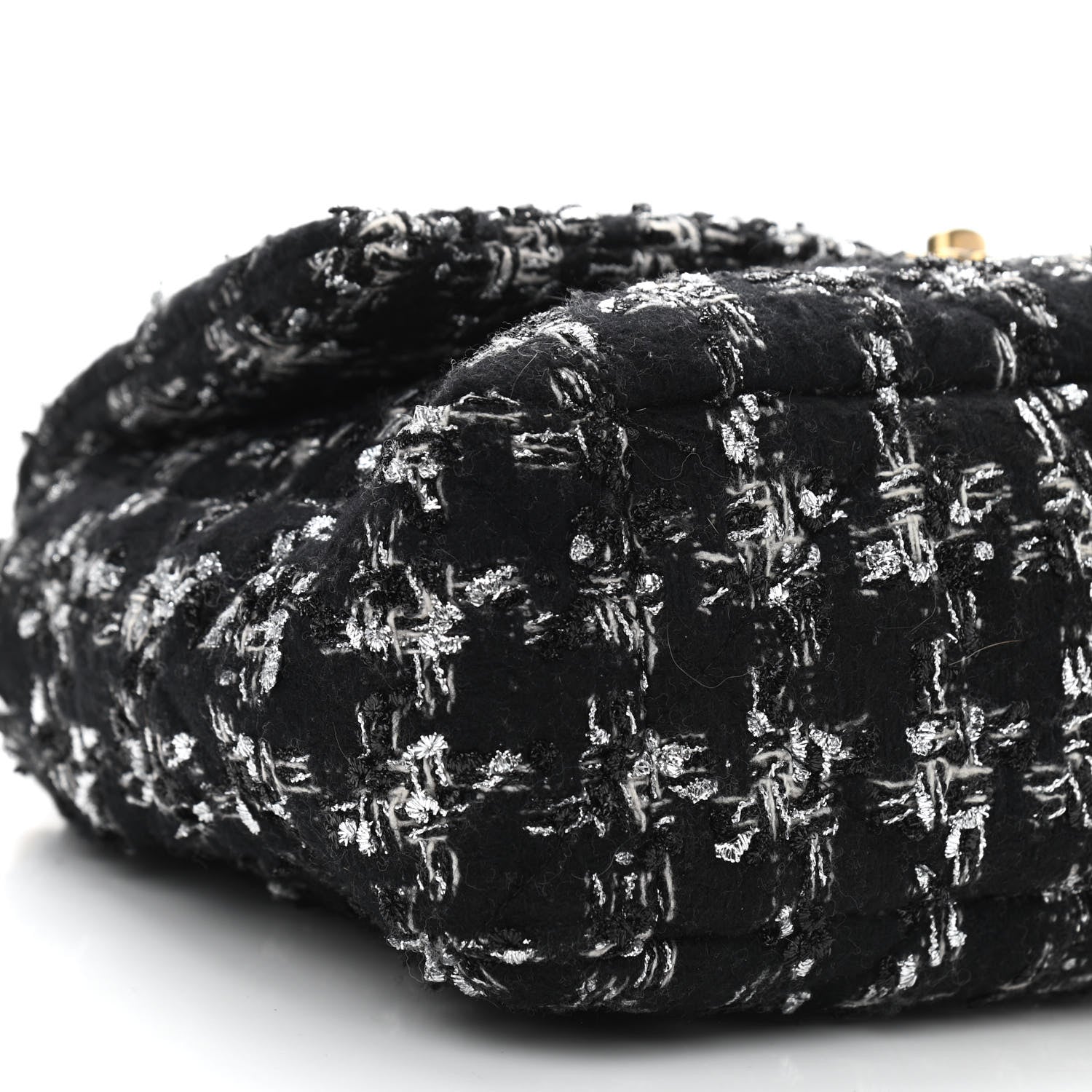 Chanel Tweed Quilted Large Chanel 19 Flap Black Ecru White 9 of 10