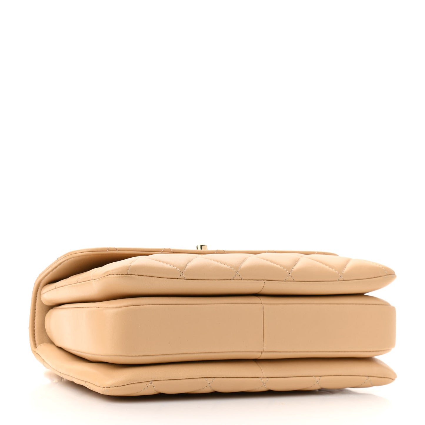 Lambskin Quilted Small Trendy CC Dual Handle Flap Bag Beige