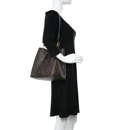 Louis Vuitton Monogram Braided Neonoe MM Black 2 of 9