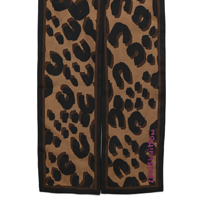 Louis Vuitton Silk Leopard Bandeau Scarf Marron 2 of 4