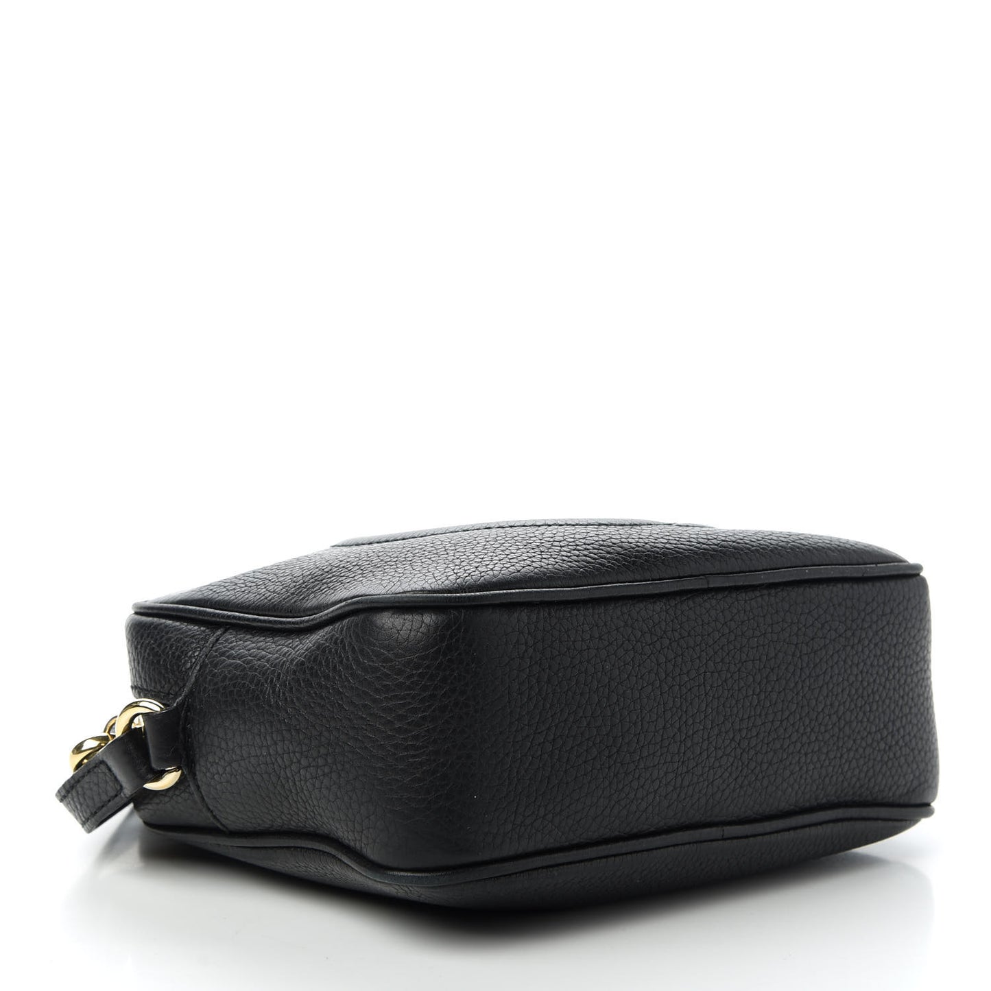 Pebbled Calfskin Small Soho Disco Bag Black