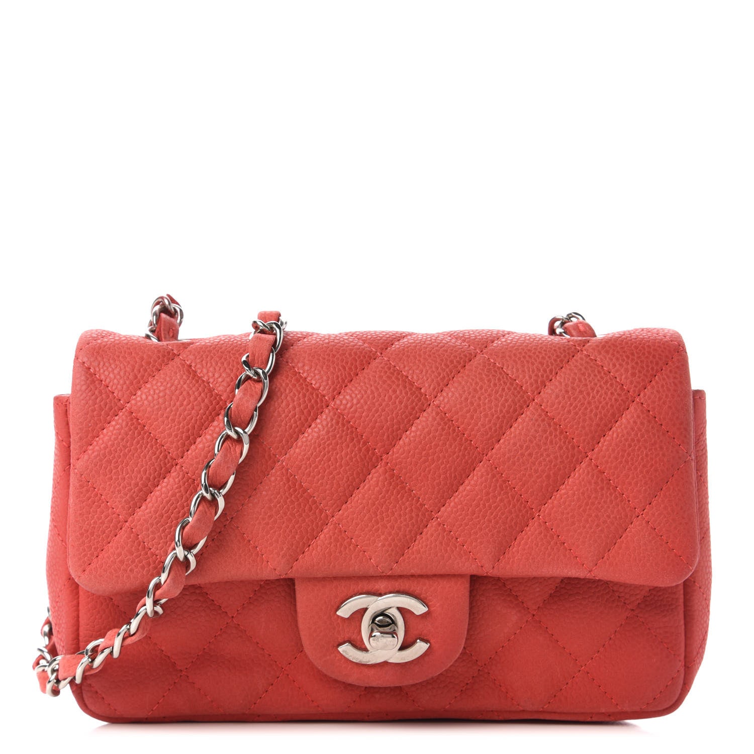 Chanel Iridescent Caviar Quilted Mini Rectangular Flap Light Red 1 of 12
