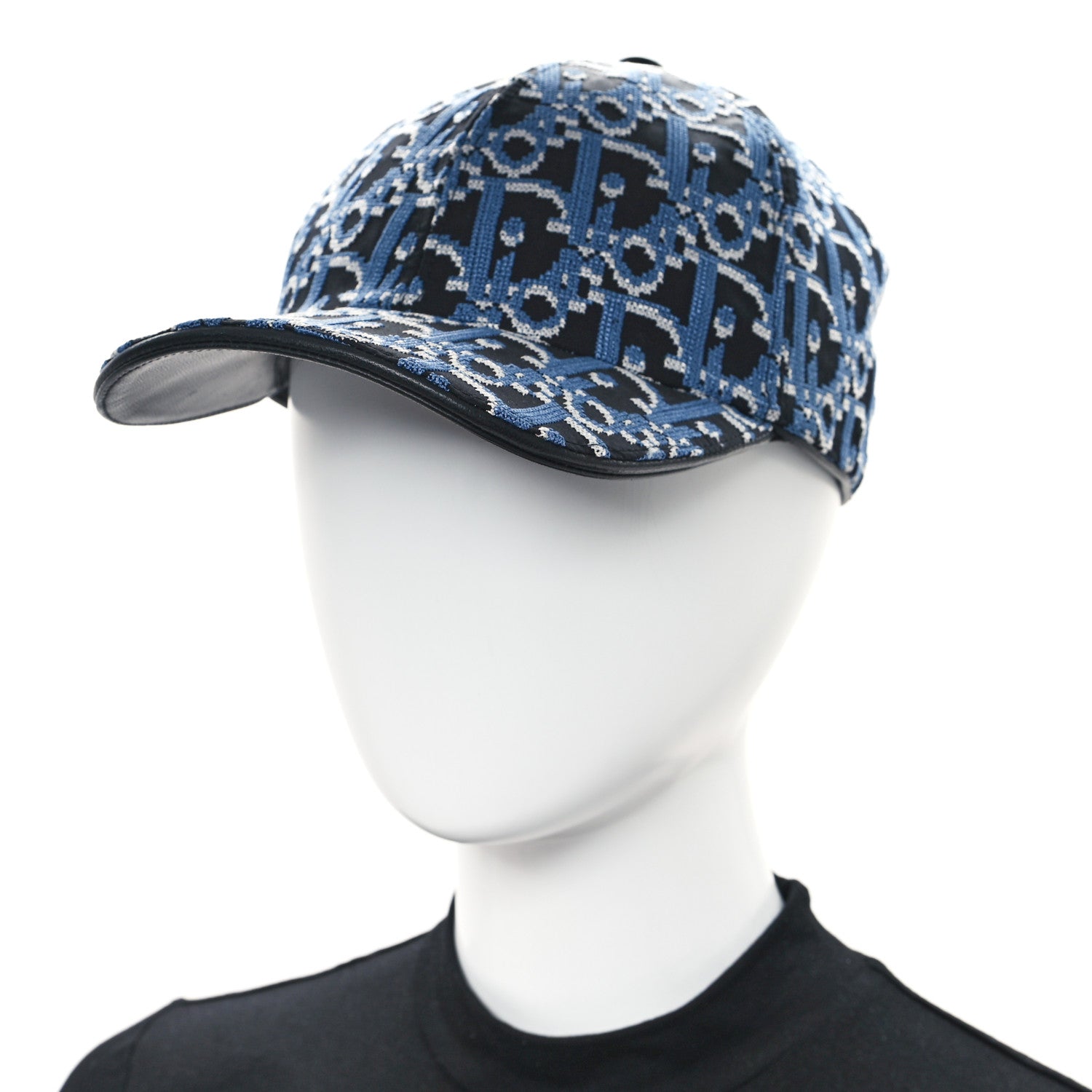 Christian Dior Cotton Oblique Jacquard Baseball Cap M Blue 1635998
