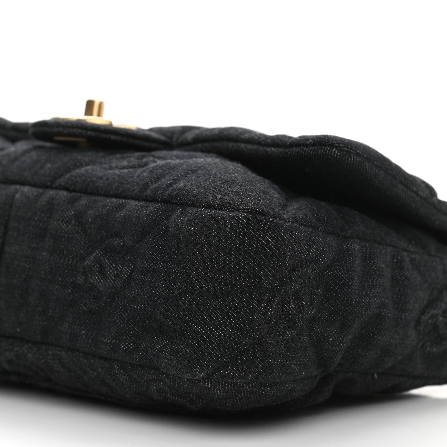 Denim Quilted Medium Funky Town Flap Black