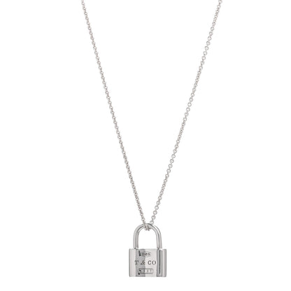 Tiffany Sterling Silver 1837 Lock Charm Pendant Necklace 1 of 4