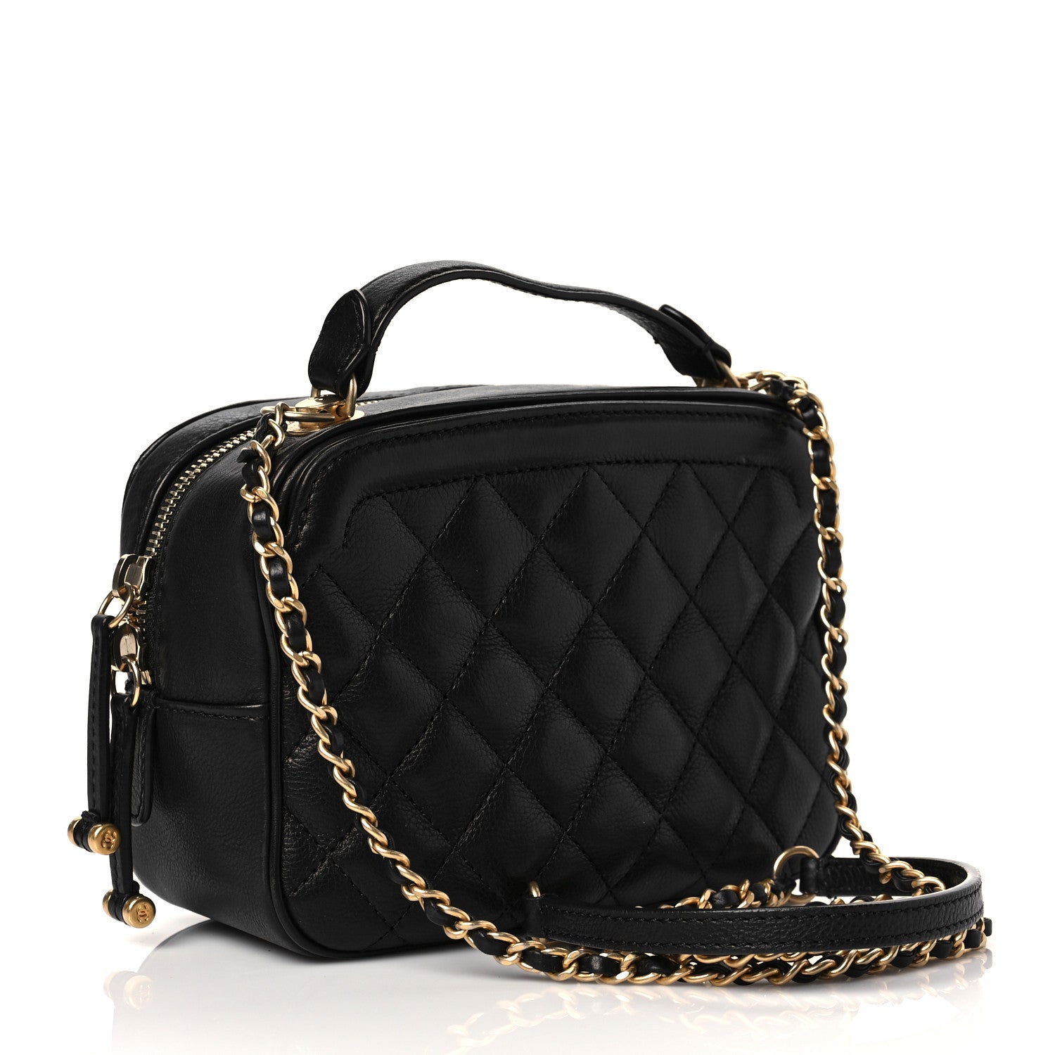 Chanel Calfskin Quilted CC Small Vanity Case Black 2 of 7