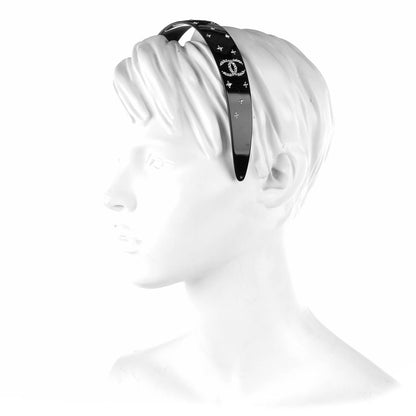 Chanel Plastic Crystal CC Headband Black 2 of 6