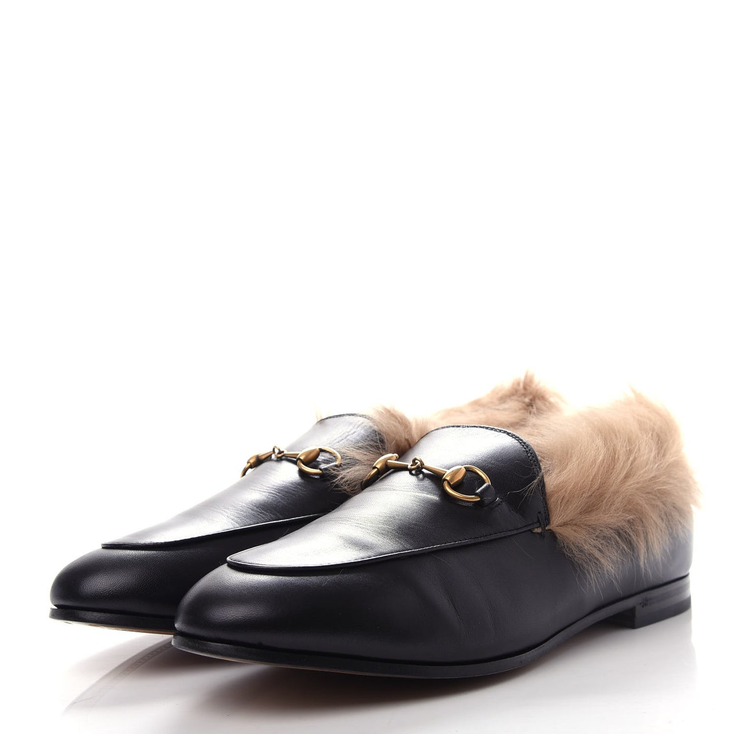 Malaga Kid Fur Womens Jordaan Loafers 40.5 Black Natural