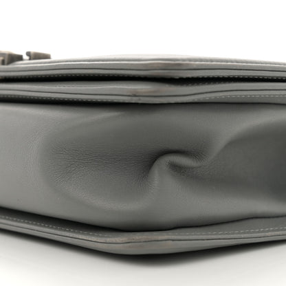 Chanel Calfskin Chevron Quilted Medium Boy Flap Grey 10 of 12
