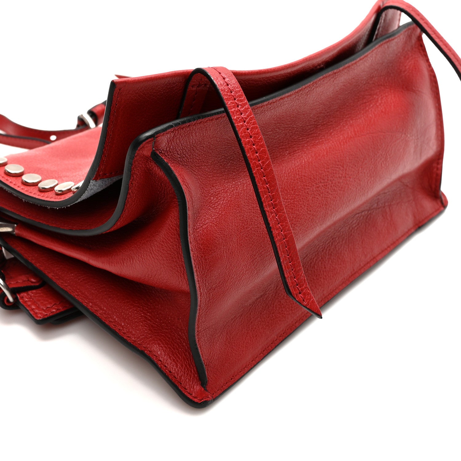 Prada Glace Calf Studded Etiquette Flap Fuoco Astrale 8 of 9