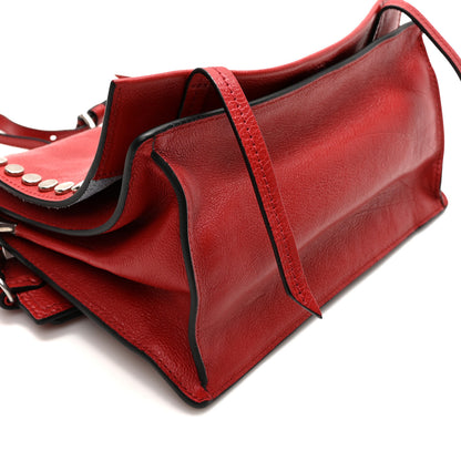 Prada Glace Calf Studded Etiquette Flap Fuoco Astrale 8 of 9