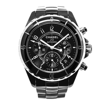 Chanel Stainless Steel Ceramic 41mm J12 Chronograph Automatic Watch Black 1 of 7