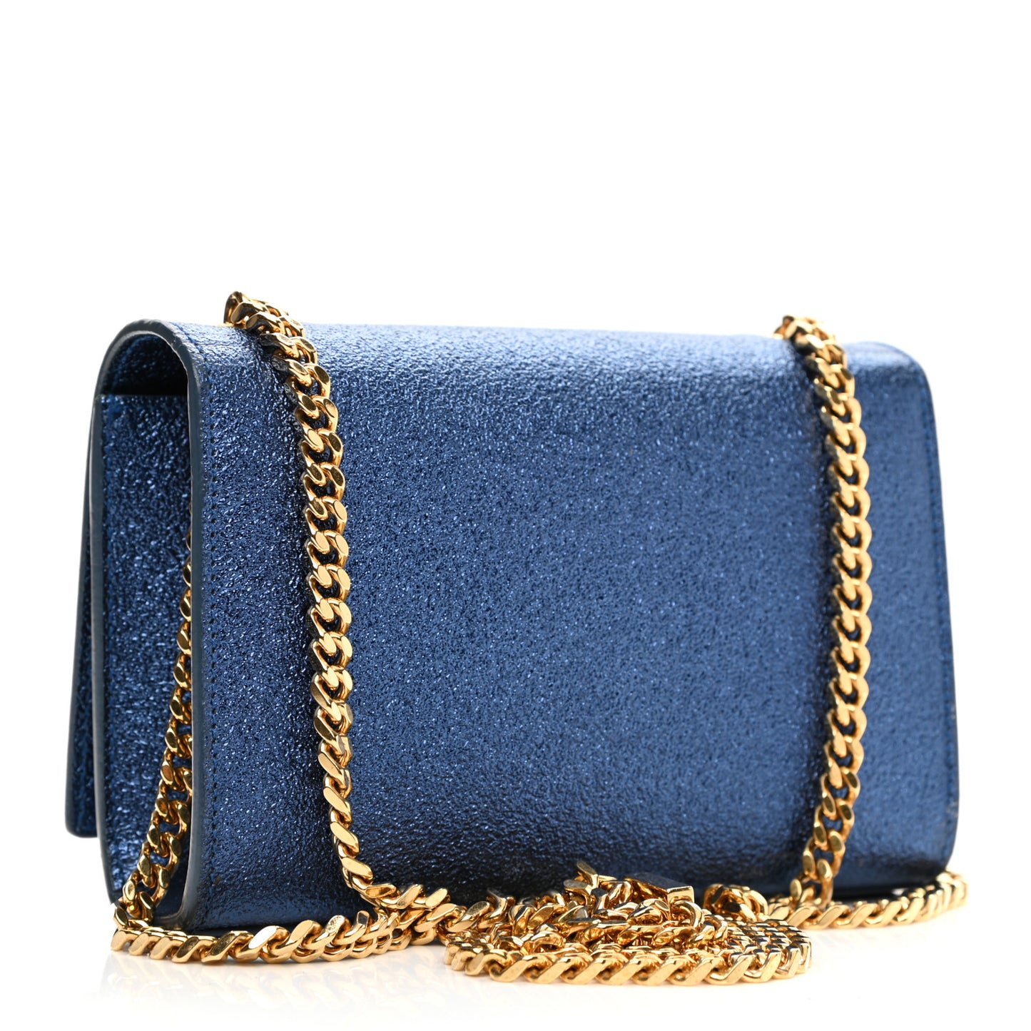 Metallic Calfskin Small Monogram Kate Satchel Navy