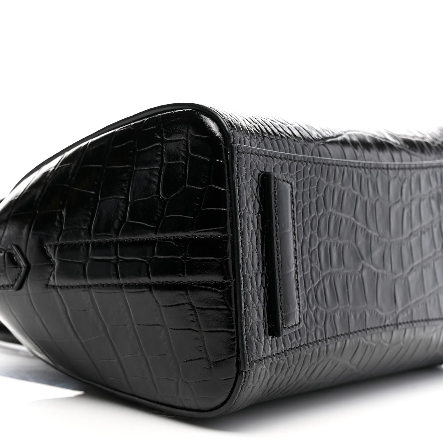 Calfskin Crocodile Embossed Mini Antigona Black