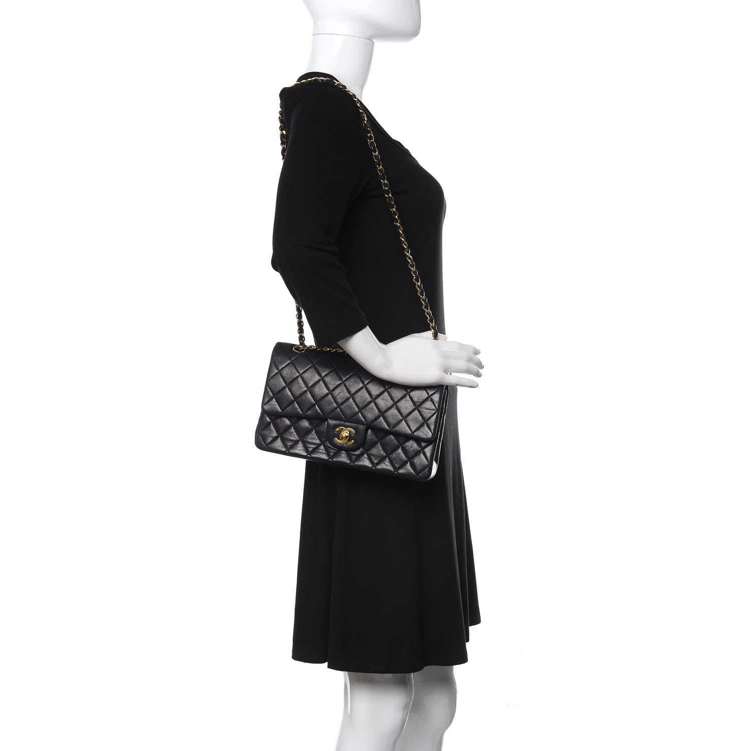 Chanel Lambskin Quilted Medium Double Flap Navy 2 of 10