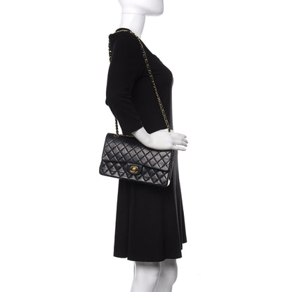 Chanel Lambskin Quilted Medium Double Flap Navy 2 of 10