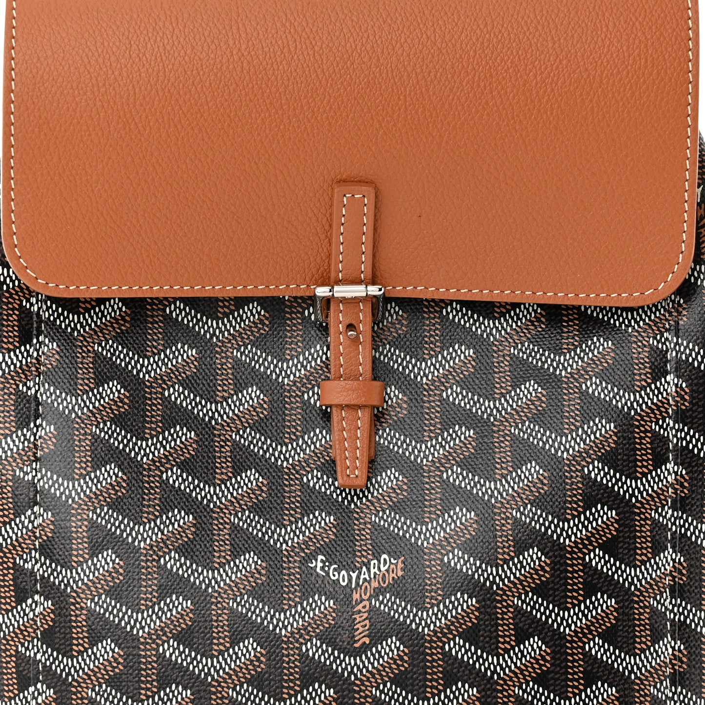 Goyardine Calfskin Mini Alpin Backpack Black Gold