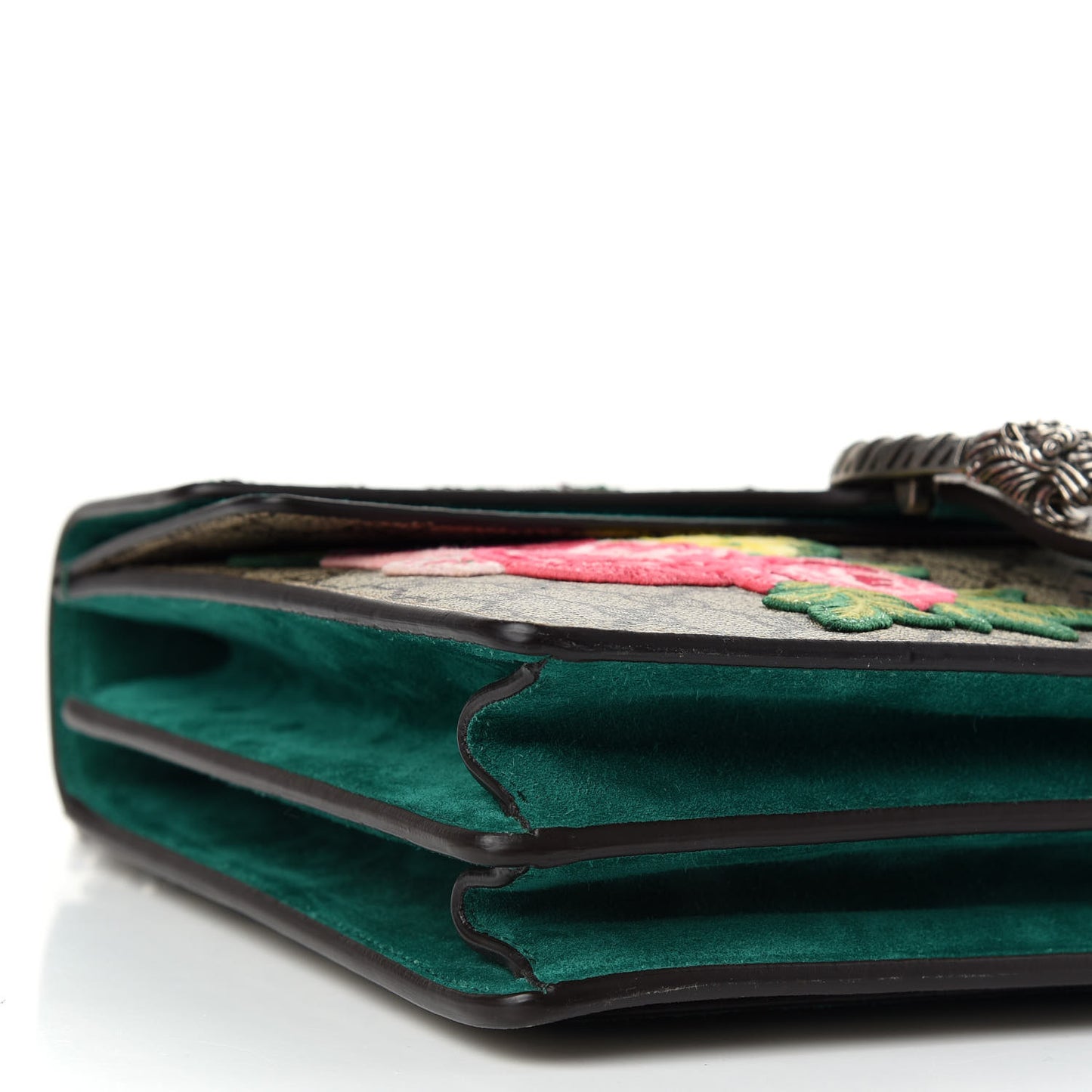 GG Supreme Monogram Embroidered Medium Dionysus Shoulder Bag Emerald