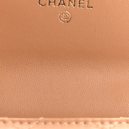 Chanel Lambskin Quilted Top Handle Flap Coin Purse With Chain Beige 12 of 14