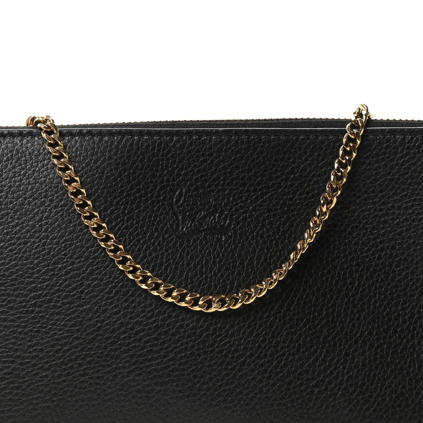Calfskin Loubila Chain Clutch Black
