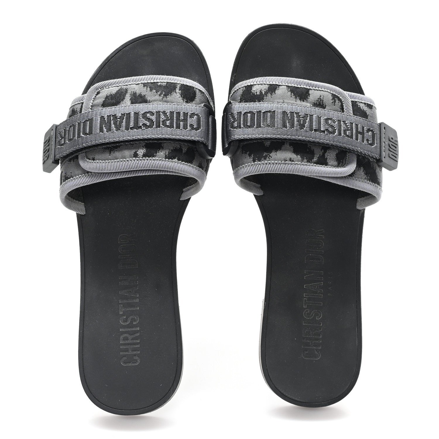 Christian Dior Mizza Shiny Nylon Dio(r)evolution Slide Sandals 38