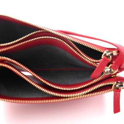 Celine Lambskin Small Trio Crossbody Bag Red 5 of 8