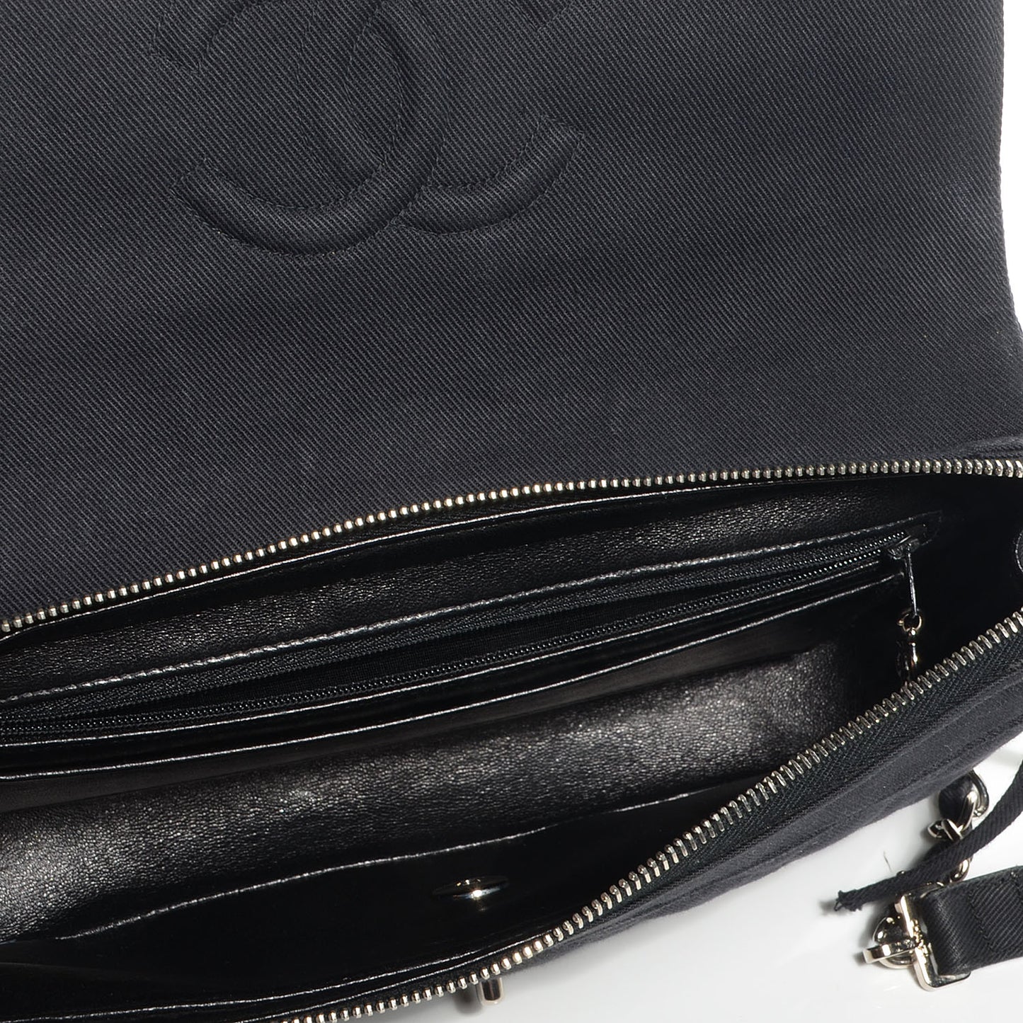 Nylon Quilted Flap Backpack Black