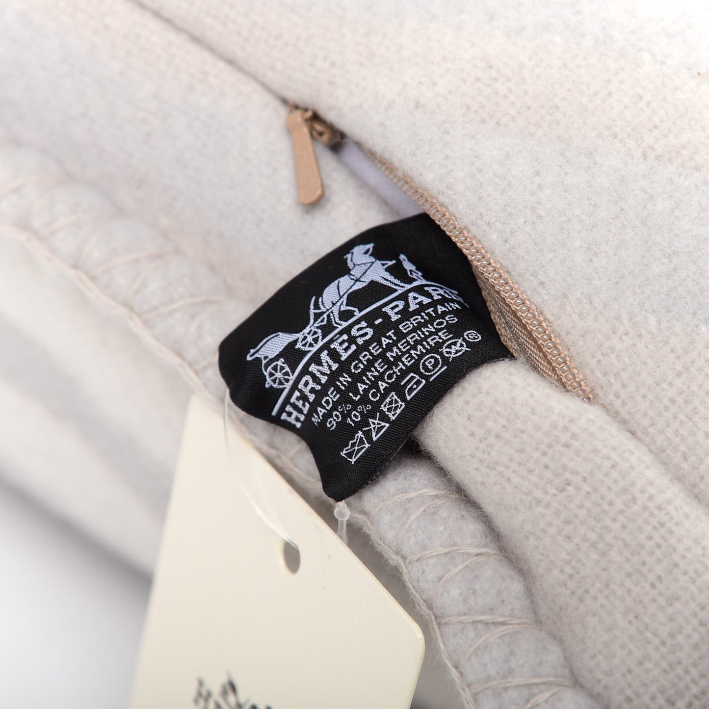 Merino Wool Cashmere Brides De Gala Pillow Gris Perle