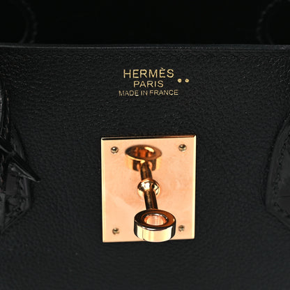 Hermes Taurillon Novillo Shiny Niloticus Crocodile Birkin Touch 30 Black 6 of 9