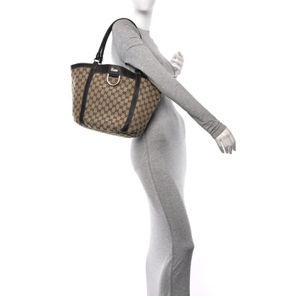 Gucci Monogram Medium D Gold Tote Bag Brown 2 of 10