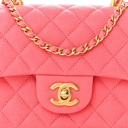 Chanel Caviar Quilted Mini Top Handle Rectangular Flap Pink 8 of 12