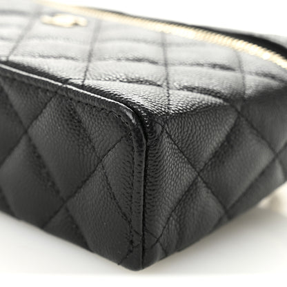 Chanel Caviar Quilted Top Handle Slim Vanity With Chain Black 10 of 11