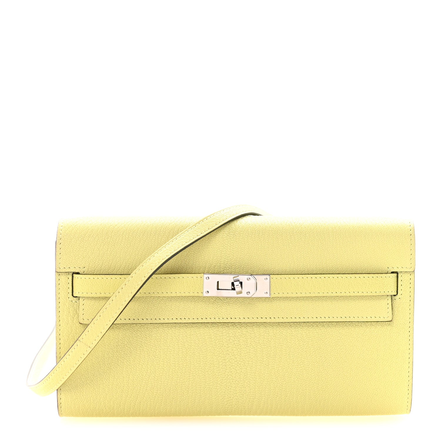 Hermes Chevre Mysore Kelly Wallet To Go Jaune Bourgeon 1 of 10