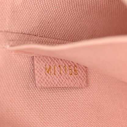 Louis Vuitton Damier Azur Pochette Felicie Chain Wallet Rose Ballerine 8 of 20