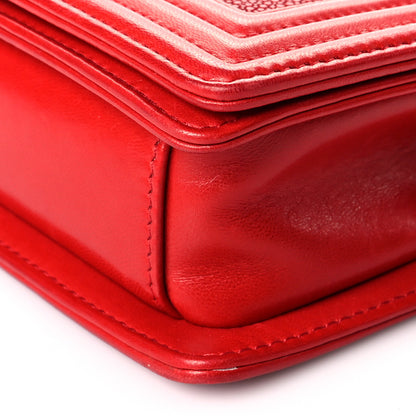 Chanel Galuchat Stingray Small Boy Flap Red 5 of 13