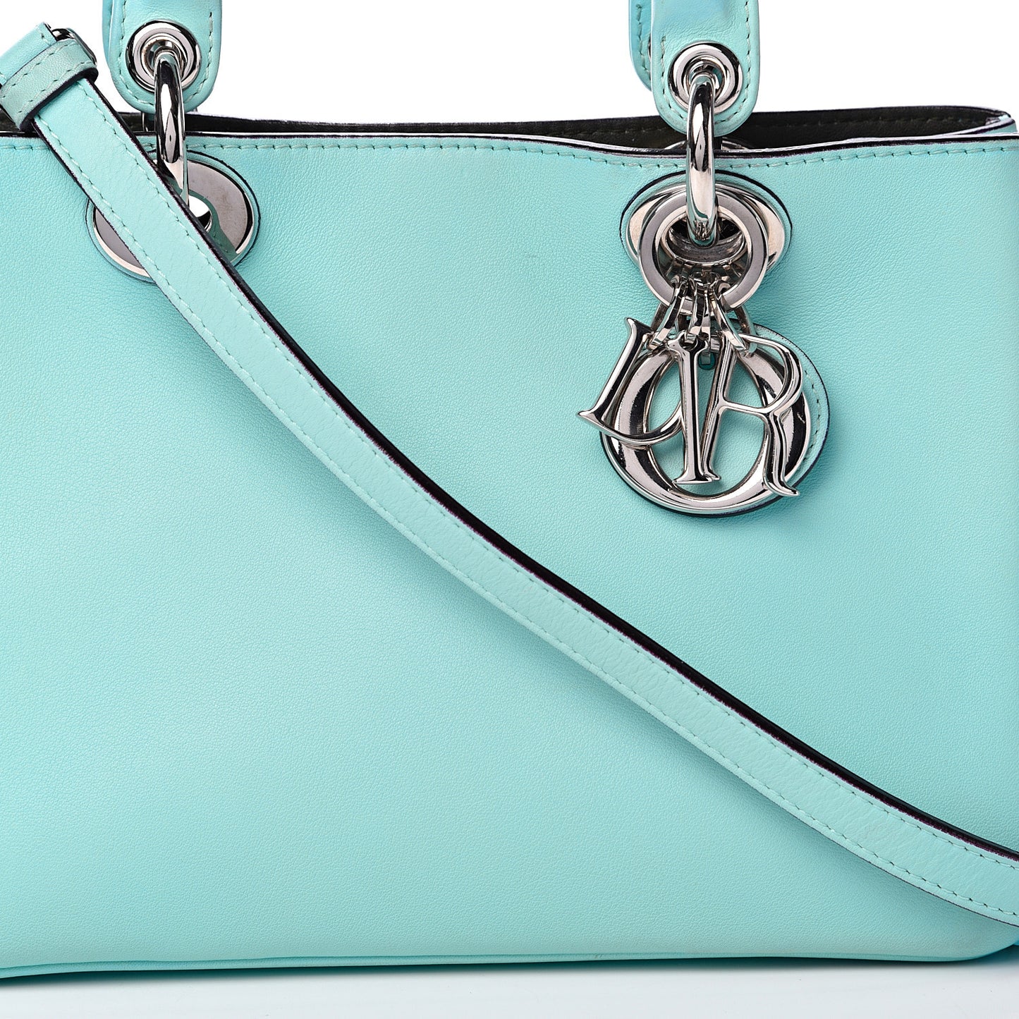 Smooth Calfskin Mini Diorissimo Tote Light Blue