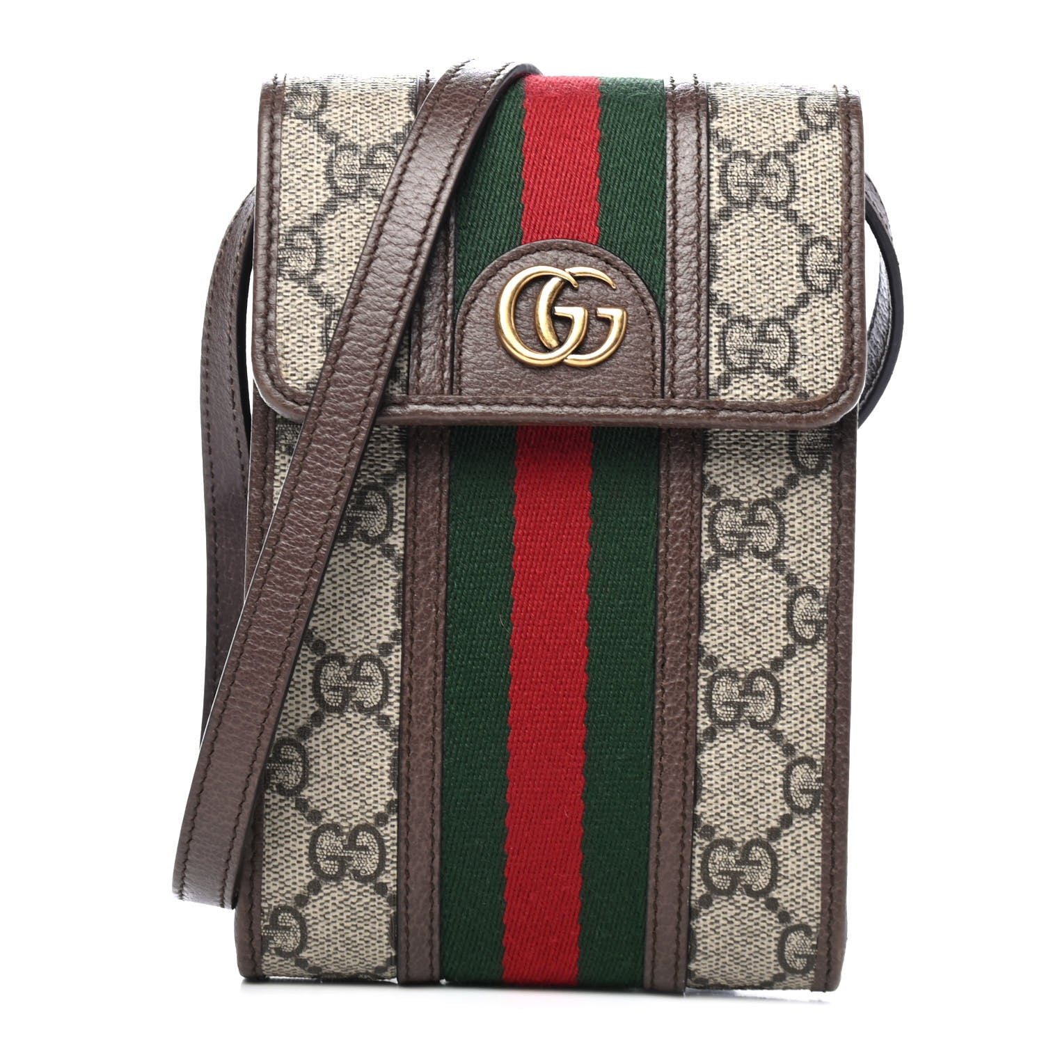 Gucci GG Supreme Monogram Web Mini Ophidia Crossbody Bag Beige New Acero 1 of 4