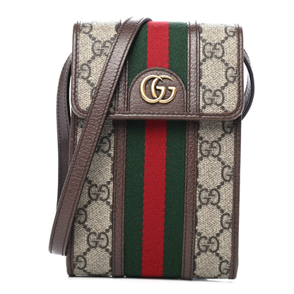 Gucci GG Supreme Monogram Web Mini Ophidia Crossbody Bag Beige New Acero 1 of 4