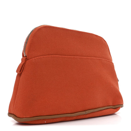 Hermes Cotton Canvas Mini Bolide Travel Cosmetic Pouch Feu 3 of 5