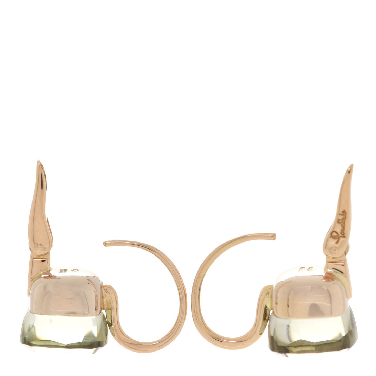 18K Rose Gold Prasiolite Classic Nudo Earrings