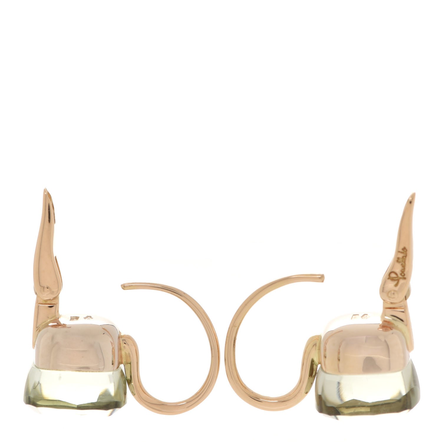 Pomellato 18K Rose Gold Prasiolite Classic Nudo Earrings 3 of 8