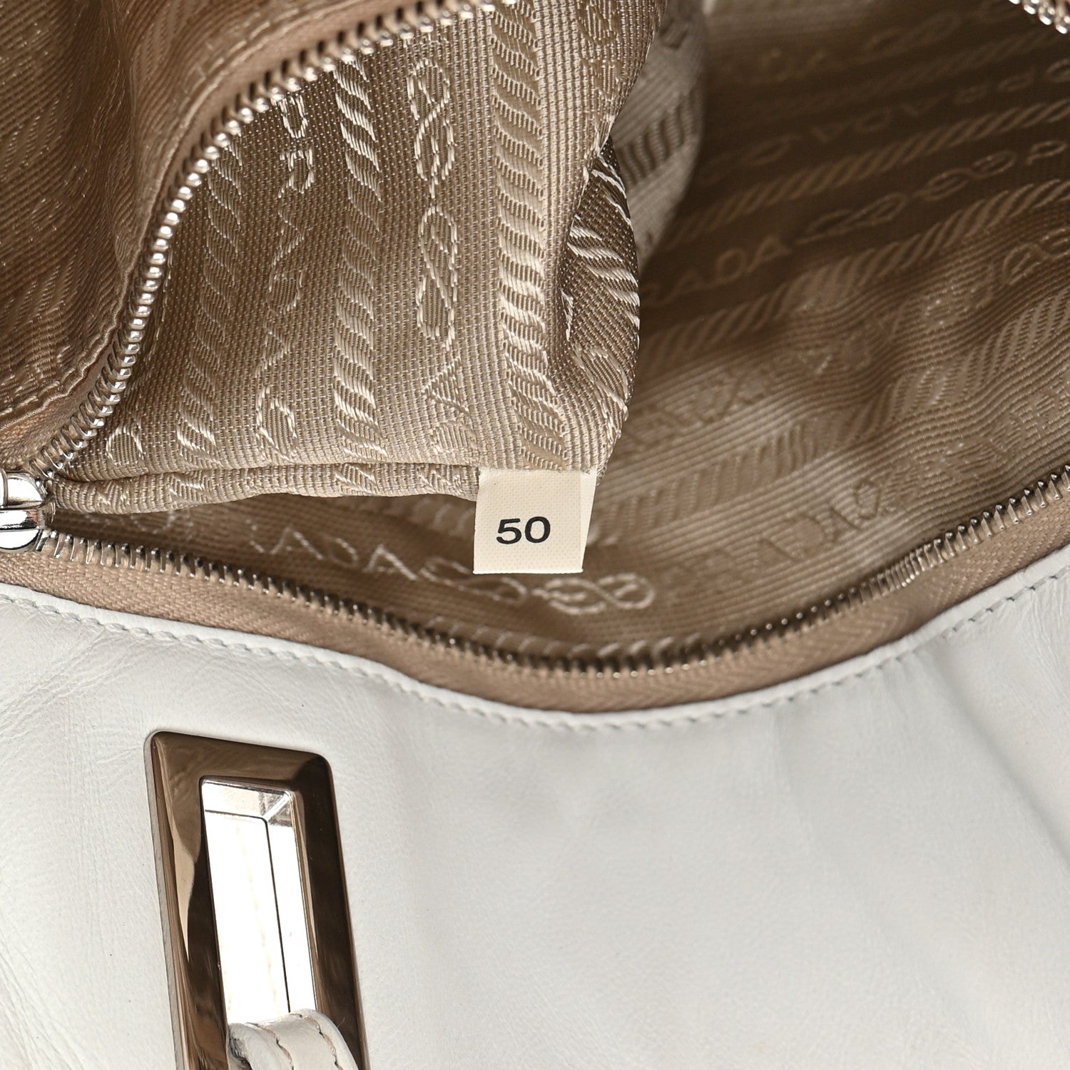Prada Soft Calfskin Tote White 7 of 21