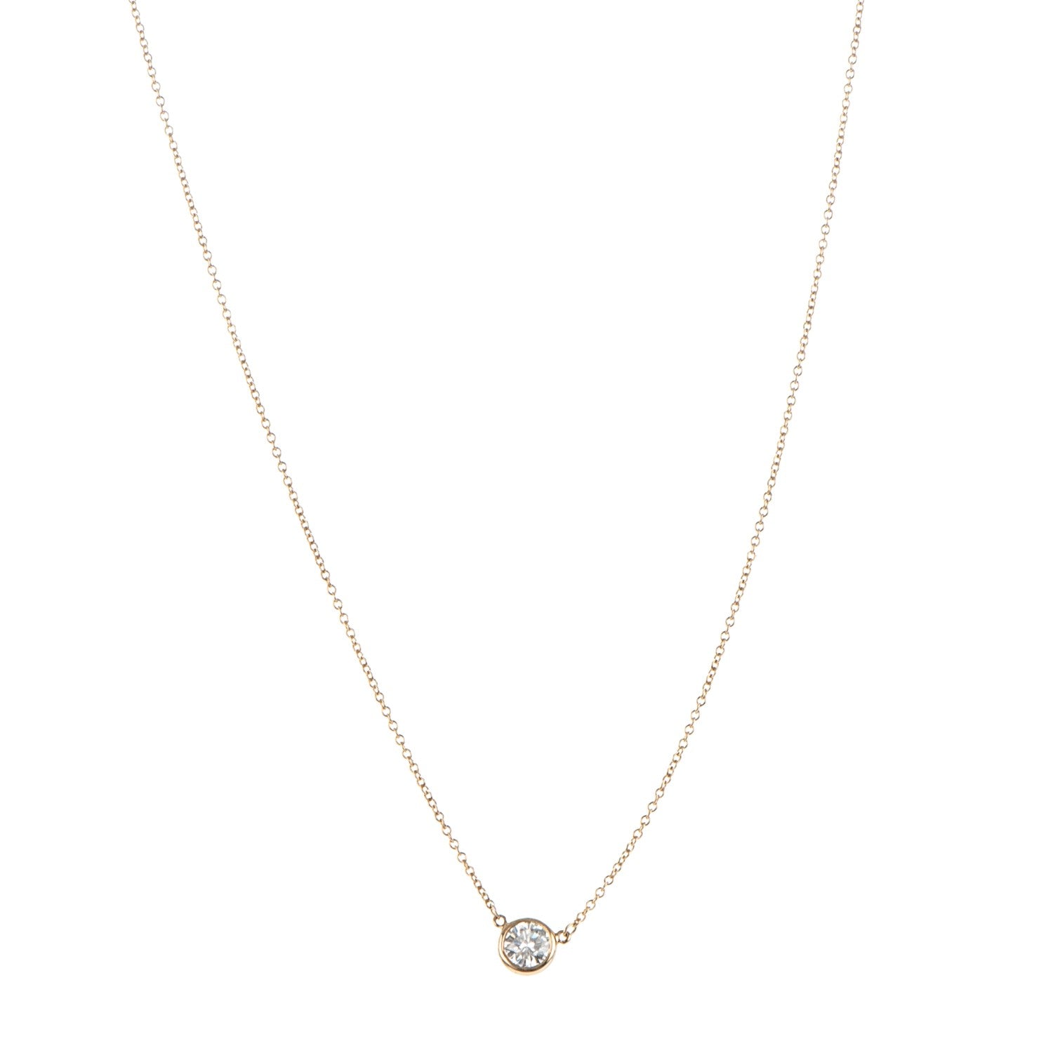 Tiffany 18K Yellow Gold Diamond .50ct Elsa Peretti Diamonds by the Yard Pendant Necklace 1 of 6