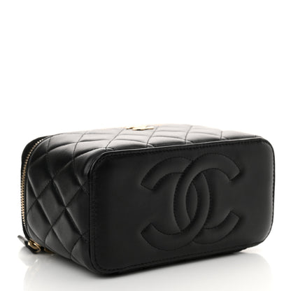 Chanel Lambskin Quilted Small Top Handle Vanity Case With Chain Black 4 of 11