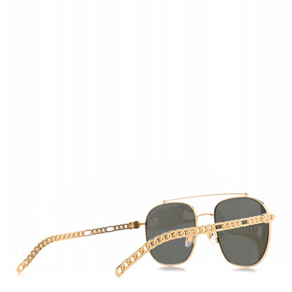Gucci Aviator Charm Chain Sunglasses GG0727S Gold 4 of 10