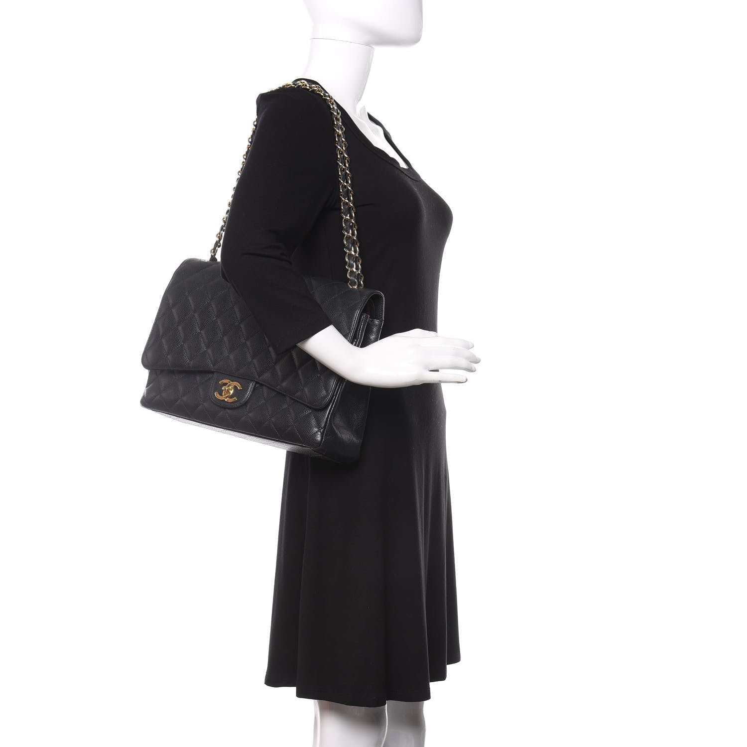 Chanel Caviar Quilted Maxi Double Flap Black 2 of 9