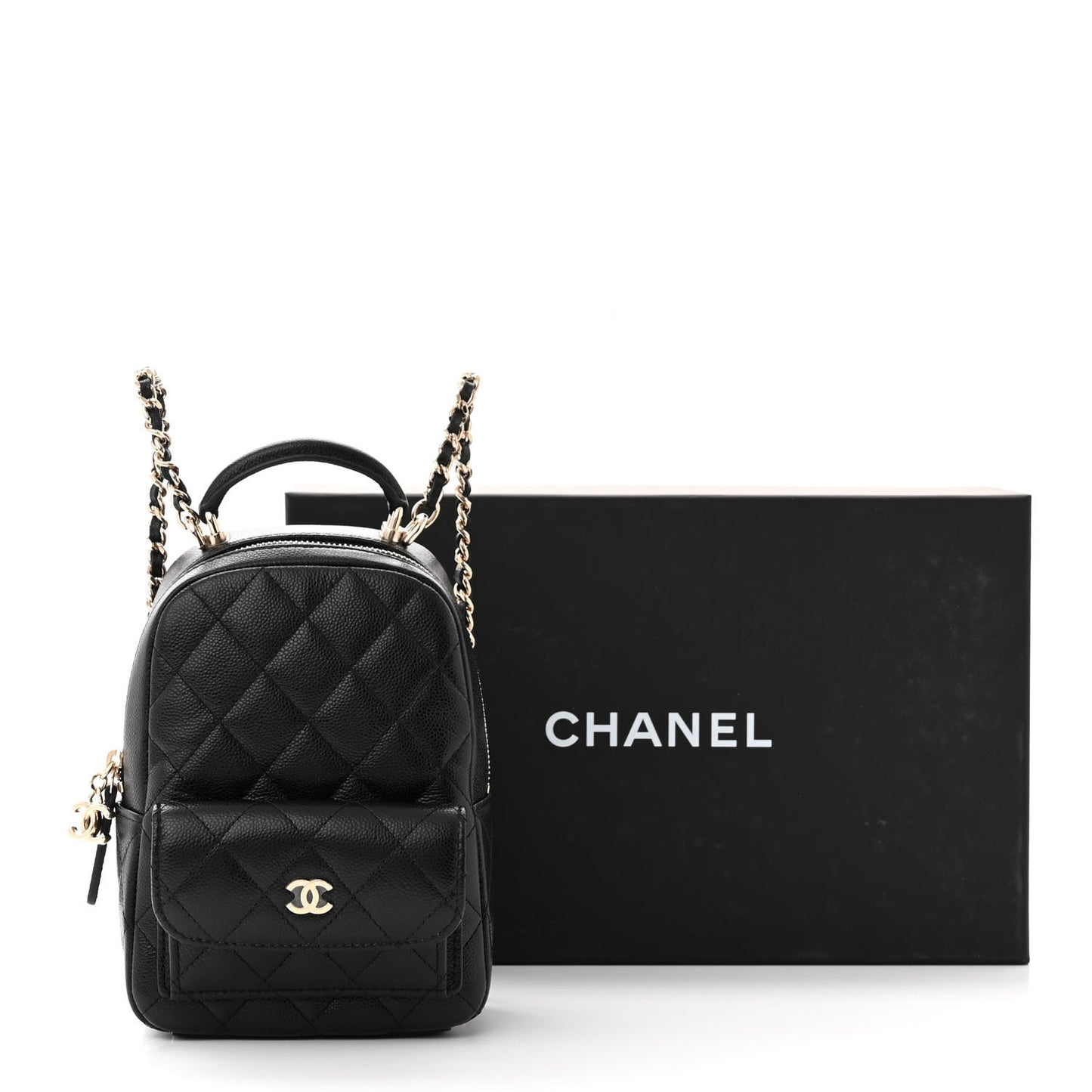 Caviar Quilted CC Mini Classic Backpack Black