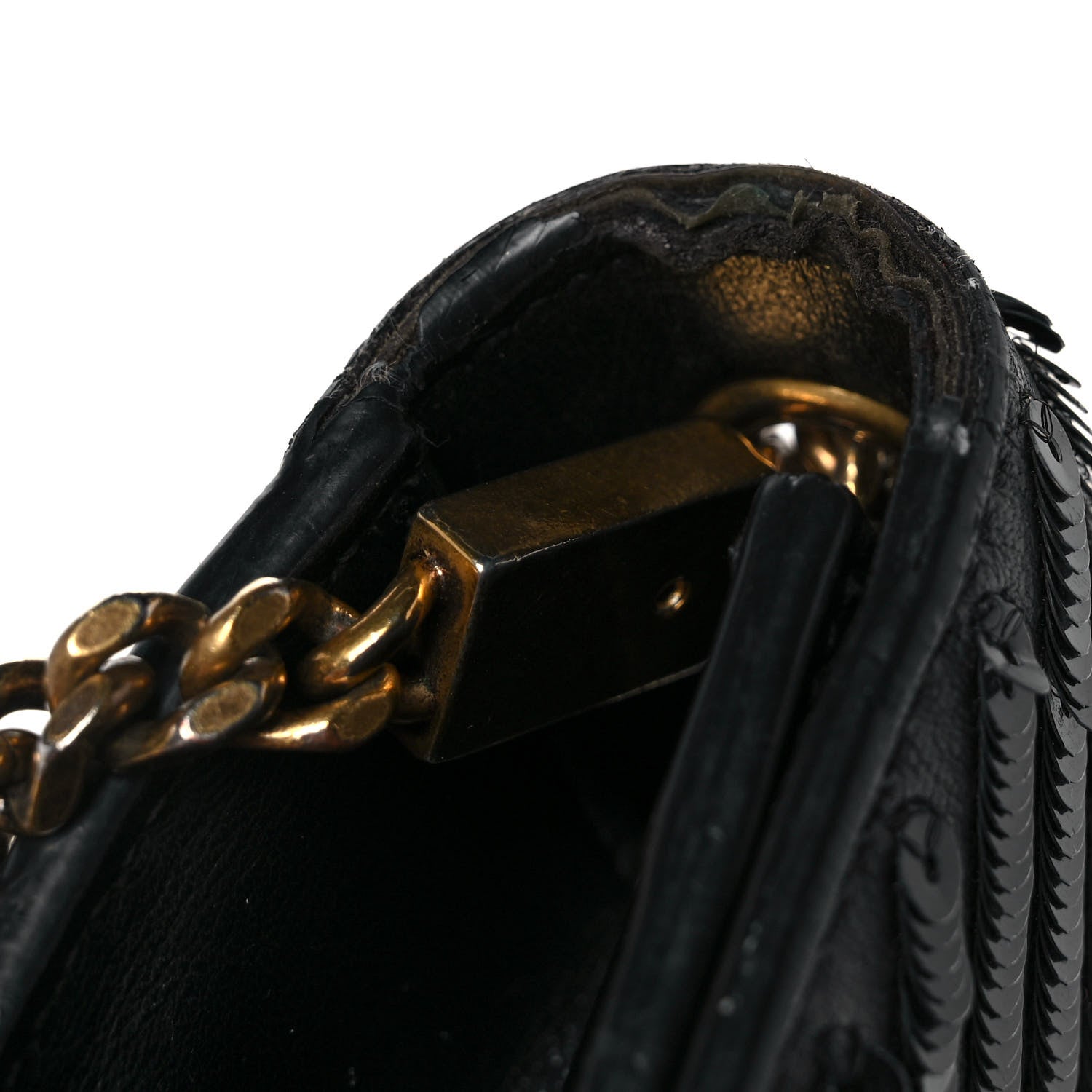 Saint Laurent Calfskin Sequin Small Classic Monogram Kate Satchel Black 10 of 10