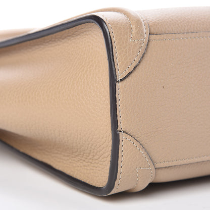 Celine Drummed Calfskin Nano Luggage Dune 9 of 10