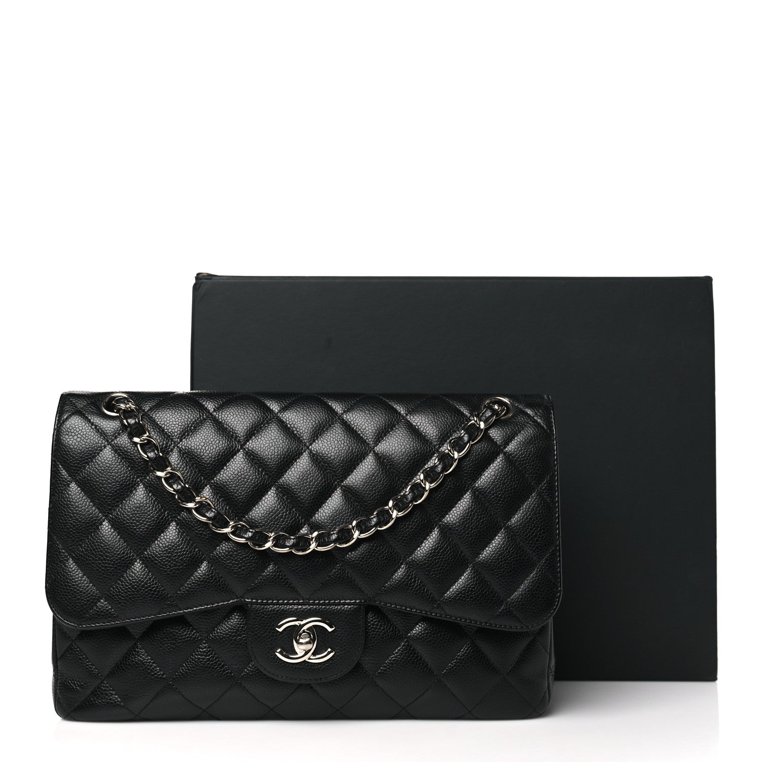 Chanel Caviar Quilted Jumbo Double Flap Black 12 of 12